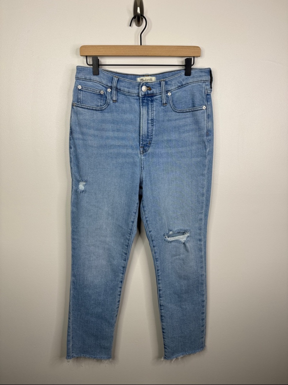 Madewell The Perfect Vintage Jean 29 High Rise Blue Straight Distressed Mom Jean